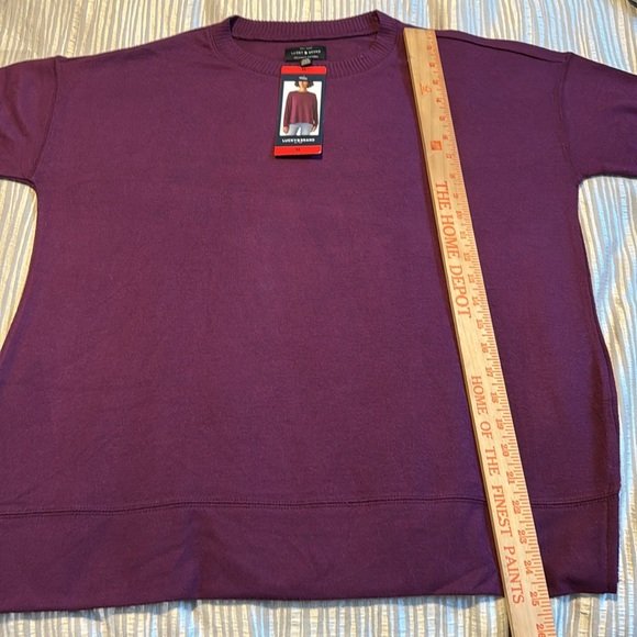 Lucky Brand Women’s potent purple Crewneck Pullover SoftKnit Sweater - Picture 3 of 10